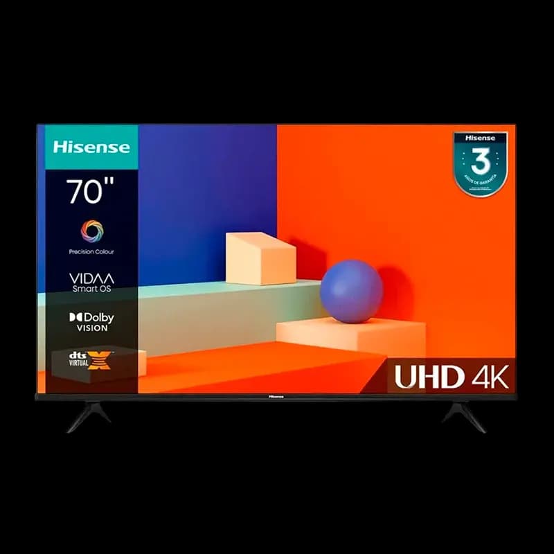 TV HISENSE 70 Pulgadas VIDAA LED Uhd4K Smart TV 70A6K - TV-34