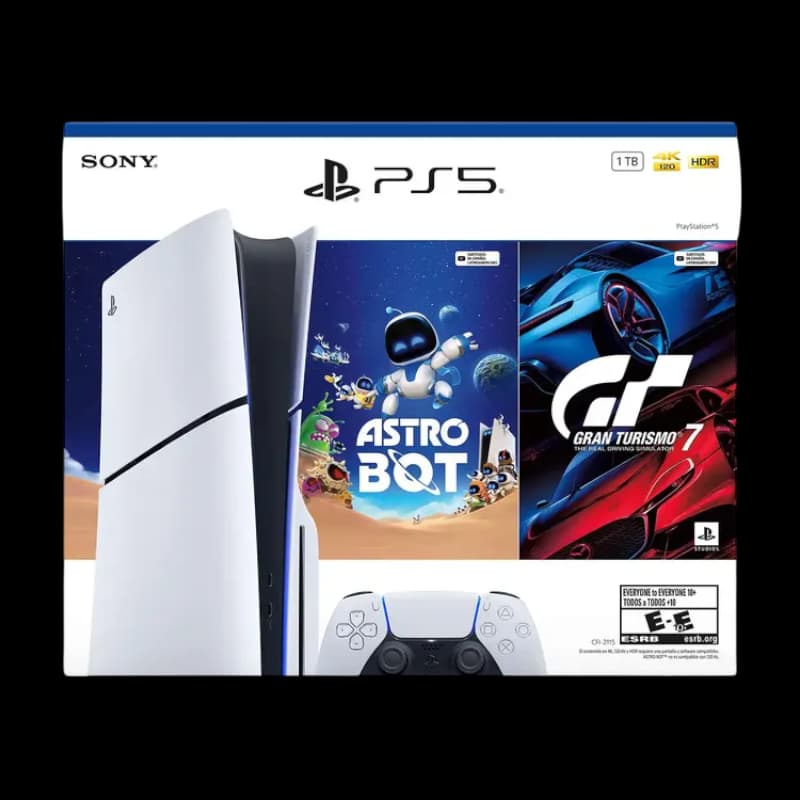 Consola PS5 Estándar 1TB HW 2115 + Juego PS5 Gran Turismo 7 Completo + Juego PS5 Astro Bot Completo - PST-41