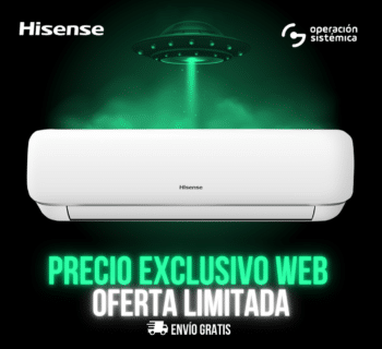 Aire acondicionado HISENSE 18000 BTU 220 Inverter LUSO AS-18TW3SXATG(AY)