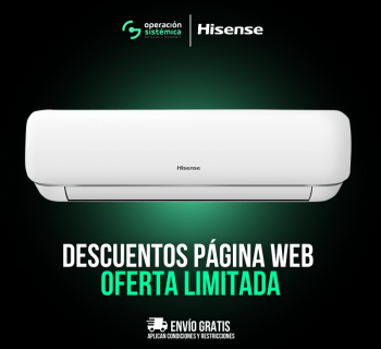 Aire acondicionado hisense luso, en operación sistémica todo al mejor precio.