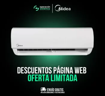 Imagen promocional del aire acondicionado Midea Forest con diseño frontal.