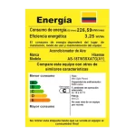 Etiqueta de eficiencia energética del aire acondicionado Hisense con calificación RETIQ.