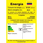 Etiqueta de eficiencia energética del congelador Hisense BD199 clase C.