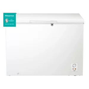 Congelador Hisense 297 litros con diseño minimalista y control frontal.