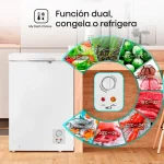 Función dual del congelador Hisense para congelar o refrigerar alimentos.