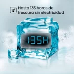 Congelador Hisense con capacidad para mantener frescura hasta por 135 horas sin electricidad.