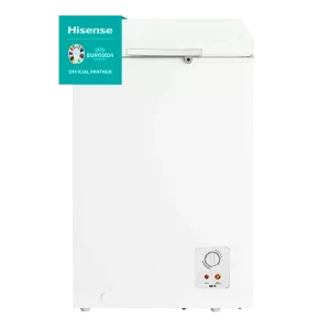 Congelador Hisense 198 litros con diseño minimalista y sello de calidad EURO 2024.