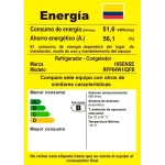 Etiqueta de eficiencia energética del refrigerador Hisense BCD-490.