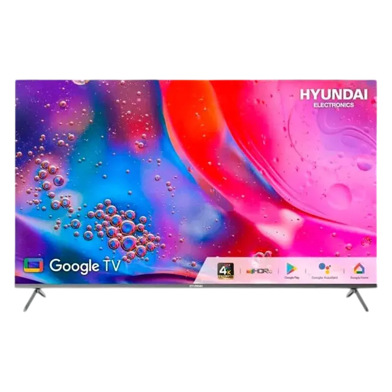 Smart TV Hyundai 55" 4K HDR con Google TV en vista frontal