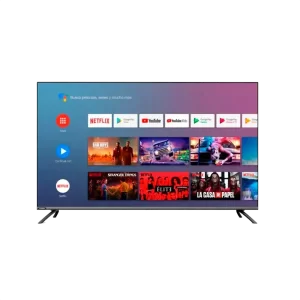 Hyundai Tv 50 pulgadas con Android TV y aplicaciones de streaming.