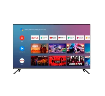 Hyundai Tv 50 pulgadas con Android TV y aplicaciones de streaming.