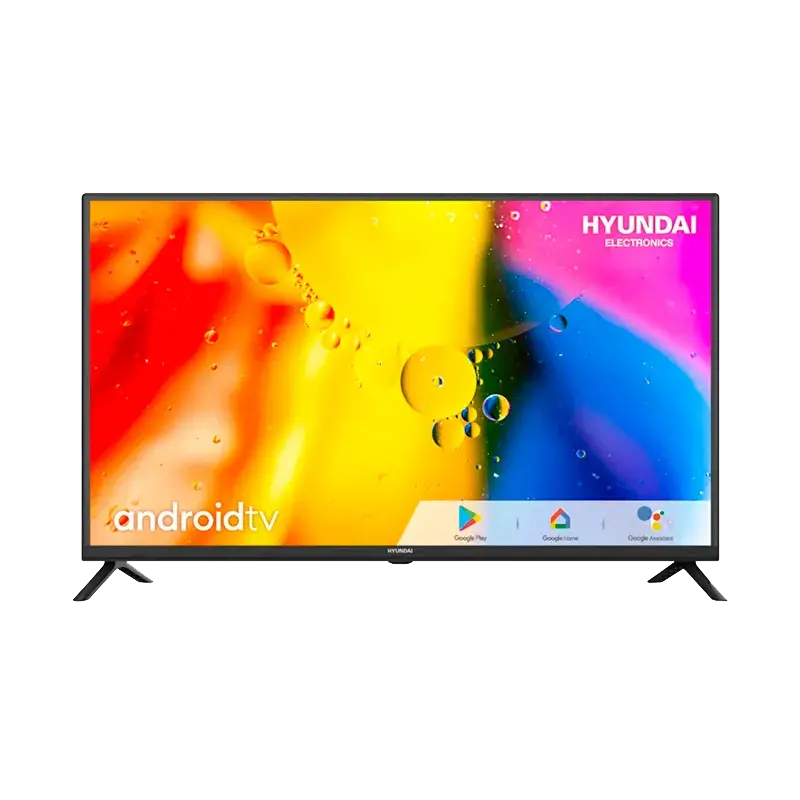 Televisor Hyundai 39 pulgadas con Android TV y colores vibrantes.