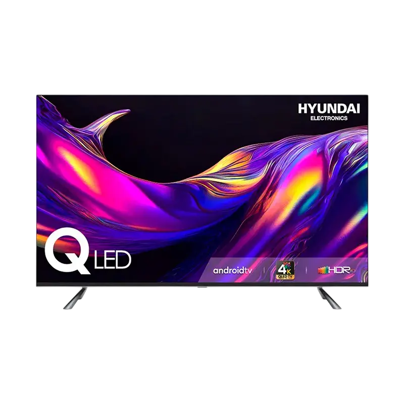 Smart TV Hyundai HYLED5019QA4KM QLED 4K en vista frontal sobre fondo negro