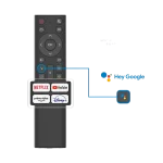 Control remoto del Smart TV Hyundai HYLED5019QA4KM con accesos rápidos y asistente de voz