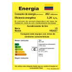 Etiqueta de eficiencia energética del aire acondicionado LG ARTCOOL VR242C7