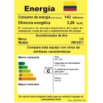 Etiqueta de eficiencia energética del aire acondicionado LG DualCool VM122C7.