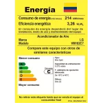 Etiqueta de eficiencia energética del aire acondicionado LG DualCool VM182C7.