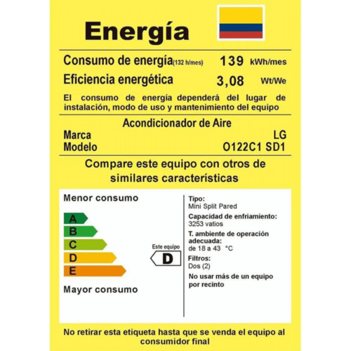 Aire Acondicionado LG Convencional 12000 BTU 220V O122C1 características, opiniones sobre Aire Acondicionado LG Convencional 12000 BTU 220V O122C1, mejores precios de Aire Acondicionado LG Convencional 12000 BTU 220V O122C1, comparativas de Aire Acondicionado LG Convencional 12000 BTU 220V O122C1, ofertas en Aire Acondicionado LG Convencional 12000 BTU 220V O122C1, dónde comprar Aire Acondicionado LG Convencional 12000 BTU 220V O122C1, reseñas de Aire Acondicionado LG Convencional 12000 BTU 220V O122C1, descuentos en Aire Acondicionado LG Convencional 12000 BTU 220V O122C1, especificaciones técnicas de Aire Acondicionado LG Convencional 12000 BTU 220V O122C1, garantía para Aire Acondicionado LG Convencional 12000 BTU 220V O122C1