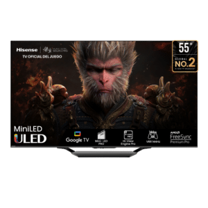 Hisense Televisor Smart 55 pulgadas 55U7N Google TV UHD 4K -MiniLED/HDR -Refresh Rate 144Hz -Quantum Dot Color -Incluye Control Remoto Con Comando De Voz