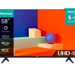 Hisense Televisor Smart 58 pulgadas 58A6K OS VIDAA UHD | 4K [DTS Virtual X][HDR][Dolby Vision] Control Remoto Con Comando De Voz