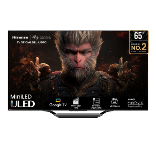 Hisense Televisor Smart 65 pulgadas 65U7N Google TV UHD 4K -MiniLED/HDR -Refresh Rate 144Hz -Quantum Dot Color -Incluye Control Remoto Con Comando De Voz