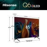 Hisense Televisor Smart 85 pulgadas 85Q6N Google TV UHD -4K QLED -Quantum Dot Color -Incluye Control Remoto Con Comando De Voz