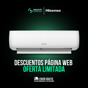 Aire acondicionado Hisense modelo Perla, vista frontal