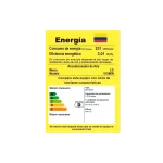 Etiqueta de eficiencia energética del aire acondicionado LG modelo V18WIN, mostrando consumo energético y eficiencia.