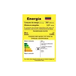 Etiqueta de eficiencia energética del aire acondicionado LG modelo V24WIN, con detalles de consumo energético y capacidad de enfriamiento.