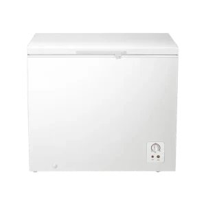 Congelador Horizontal Hisense 245L BD249 FC32D1NZWC con diseño moderno y control de temperatura ajustable.