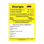 Etiqueta de eficiencia energética del congelador Hisense FV650DW1A.