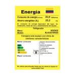 Etiqueta de eficiencia energética de la nevera Hisense 179L BC179R/HC1 con clasificación D y consumo de 25,9 kWh/mes.