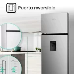 Nevera Hisense 206L BCD205 RT267NL1B con puerta reversible para mayor flexibilidad en la cocina.