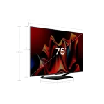 Dimensiones del televisor Hisense 75U7N de 75 pulgadas.