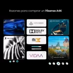 Beneficios del Smart TV Hisense 43" 43A4K con Dolby Digital, VIDAA, Modo Juego y Alto Contraste.