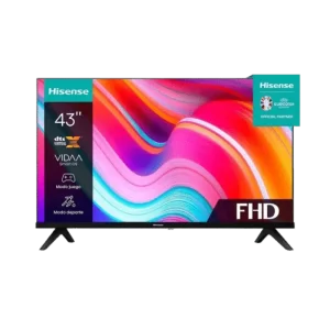 Televisor Smart Hisense 43" 43A4K con OS VIDAA, resolución FHD y compatibilidad 4K.