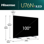 Hisense Televisor Smart 100 pulgadas 100U76N Google TV UHD | 4K