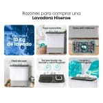 Lavadora HISENSE Carga Superior 10 kg (22lb) WSCB1001P