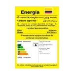 Etiqueta de eficiencia energética de la lavadora Hisense WSCB1001P