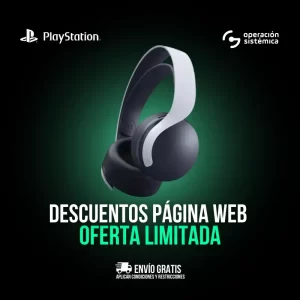 Auriculares PULSE 3D de PlayStation en fondo negro