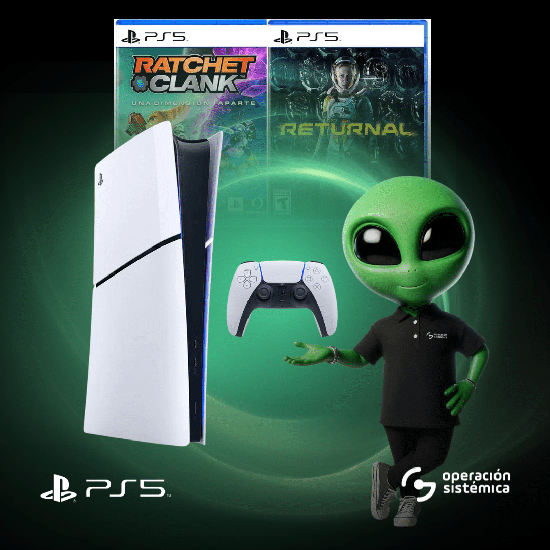 Consola PS5 HW 2015 Paquete Digital Latinoamérica + 2 Juegos (Digitales): -Returnal y -Ratchet & Clank: Rift Apart