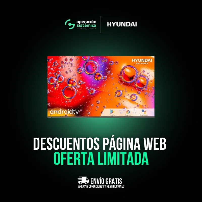 Televisor HYUNDAI 58 Pulgadas Android TV [UHD 4K] Smart TV HYLED5806A4KM, Disfrutalo solo con operación sistémica.