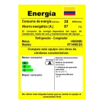 Etiqueta de eficiencia energética de la nevera Hisense RT14N6CDX.