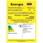 Etiqueta de eficiencia energética del refrigerador Hisense RT1N320NMDA.