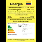 Etiqueta energética aire acondicionado Midea Inverter 12000 BTU