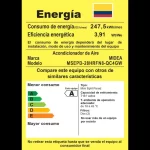 Etiqueta energética aire acondicionado Midea Inverter 24000 BTU