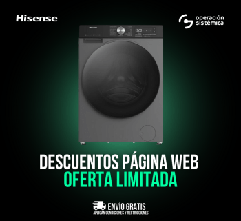 Disfruta de la lavadora hisense 15 kg al mejor precio, solo en operación sistémica.