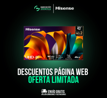 Hisense Televisor 43" Smart 43A6N, en operación sistémica, todo al mejor precio.