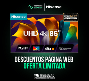 Hisense Televisor 85" Smart 85A6N, en operación sistémica, todo al mejor precio.