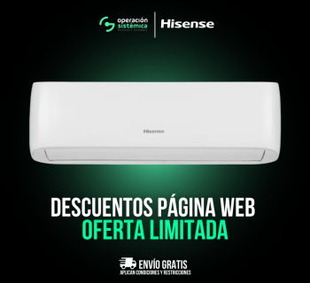 Aire Acondicionado Hisense brissa, al mejor precio solo en operación sistémica.